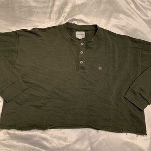 NWT A&E Green Cropped Hoodie